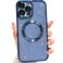 MGQILING Compatible with iPhone 13 Pro Max Magnetic Glitter Case Luxury Plating Cute Bling Clear Phone Case Compatible with MagSafe for Women Girls with Camera Protector Back Cover Blue