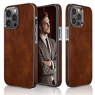 LOHASIC Compatible with iPhone 13 Pro Case Premium Leather Slim Luxury Business Classic Protective Shockproof Soft Grip Back Cover Men Women Cases for iPhone 13 Pro 61 2021 Dark Brown