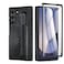 Gufiire for Galaxy Z Fold 7 Case with Hinge Protector Builtin Screen Protector Spring Hinge Protection Luxury Carbon Fiber Texture Leather Phone Cover for Samsung Galaxy Z Fold7 Black
