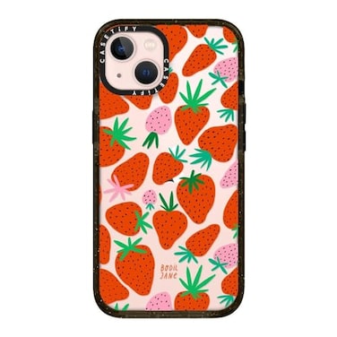 CASETiFY Impact iPhone 13 Case 66ft Drop Protection Strawberries Clear Black