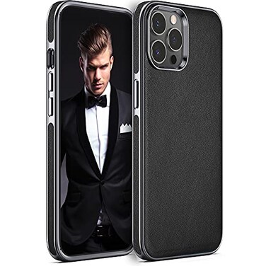 LOHASIC Leather Case for iPhone 13 Pro Max Men Women Luxury Slim Business PU Cover Flexible Bumper Rugged Grip Shockproof Full Body Protective Phone Cases for iPhone 13 Pro Max 67 2021 Black