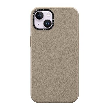 CASETiFY iPhone 14 Pebbled Case 49ft Drop ProtectionCompatible with Magsafe Greige Light Brown