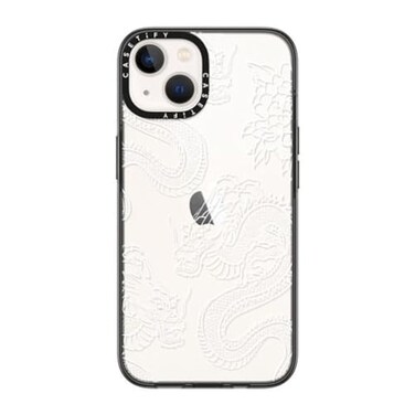 CASETiFY Compact Case for iPhone 14 Lightweight 4 ft 2X Military Grade Drop ProtectionSlim Dragons Clear Black