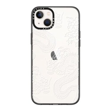 CASETiFY Compact Case for iPhone 14 Plus Lightweight 4 ft 2X Military Grade Drop ProtectionSlim Dragons Clear Black