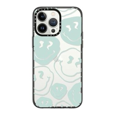 CASETiFY Compact Case for iPhone 14 Pro Max Lightweight 4 ft 2X Military Grade Drop ProtectionSlim Aqua Smile Transparent Clear Black