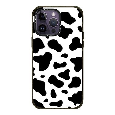 CASETiFY Impact iPhone 14 Pro Max Case 4X Military Grade Drop Tested 82ft Drop ProtectionCompatible with Magsafe Cow Print Glossy Black