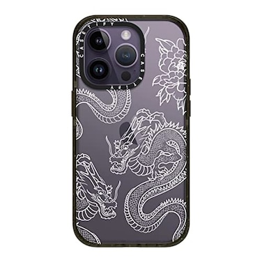 CASETiFY Impact iPhone 14 Pro Case 4X Military Grade Drop Tested 82ft Drop Protection Dragons Glossy Black