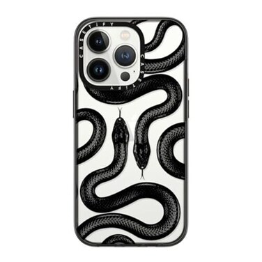 CASETiFY Compact iPhone 14 Pro Case 4 ft 2X Military Grade Drop ProtectionSlimLightweight Black Kingsnake Clear Black