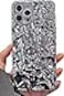 DIMEIYA Compatible with iPhone 14 Pro Case Tin Foil Pleated Luxury Designer Electroplated Silver Chrome Hearts Case for Silicone Slim Fit Soft TPU Case for iPhone 14 ProSilver