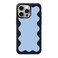 CASETiFY Compact Case for iPhone 15 Pro Max Lightweight 4 ft 2X Military Grade Drop ProtectionSlim Blue Background Wavy Border Clear Black
