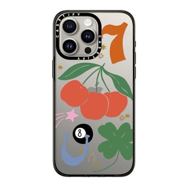 CASETiFY Compact Case for iPhone 15 Pro Max Lightweight 4 ft 2X Military Grade Drop ProtectionSlim Lucky Clear Black