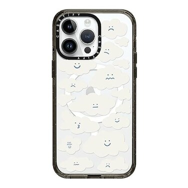 CASETiFY Impact iPhone 15 Pro Max Case 4X Military Grade Drop Tested 82ft Drop ProtectionCompatible with Magsafe Cloud Prints Cute Clouds Clear Black