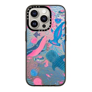 CASETiFY Compact iPhone 15 Pro Case 4 ft 2X Military Grade Drop ProtectionSlimLightweight Under The Sea Clear Black