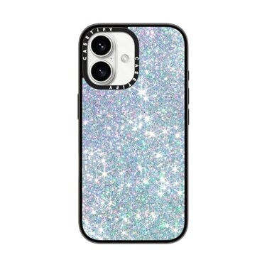 CASETiFY Compact Case for iPhone 16 Lightweight 4 ft 2X Military Grade Drop ProtectionSlim Glitter Dream Clear Black