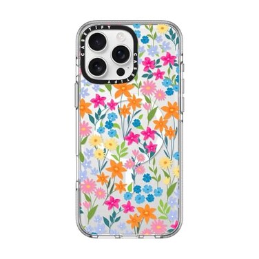 CASETiFY Clear iPhone 16 Pro Max Case Not Yellowing 66 ft 3X Military Grade Drop ProtectionMagsafe Bright Spring Flowers Clear