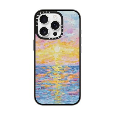 CASETiFY Compact iPhone 16 Pro Case 4 ft 2X Military Grade Drop ProtectionSlimLightweight Frosted Sunset Clear Black