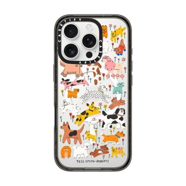 CASETiFY Impact Case for iPhone 16 Pro Slim 82 ft 4X Military Grade Drop ProtectionCompatible with Magsafe Dogs Clear Black