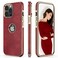 LOHASIC for iPhone 14 Pro Max Cases Women PU Leather Business Luxury Phone Cover with Logo Cutout Thin Highend Designer Soft NonSlip Cases for iPhone 14 Pro Max2022 67 5G Red