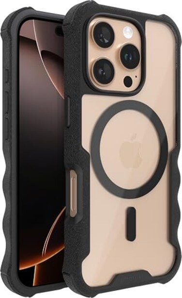 Smartish iPhone 16 Pro Protective Magnetic Case Gripzilla Compatible with MagSafe Rugged Tough Heavy Duty Armor Slim Cover wDrop Tested Protection for Apple iPhone 16 Pro Clearly Black