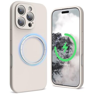 SURPHY Designed for iPhone 16 Pro Max Case Compatible with MagSafe 69 inch 2024 Liquid Silicone Phone Case Camera Protective Soft Microfiber Lining Stone