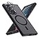 MAKAVO Translucent Matte for Samsung Galaxy S22 Ultra Case Compatible with MagSafe Slim Thin Magnetic Cover with Camera Lens Protector Shockproof Phone Shell Black