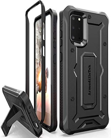ArmadilloTek Vanguard Case Designed for Samsung Galaxy S20Plus 2020 Release Military Grade FullBody Rugged with Builtin Kickstand Black
