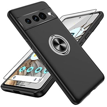 Gritup for Pixel 7 Pro Case with HD Screen Protector Scratch ResistantHeat Dissipation Magnetic Kickstand Shockproof Case for Google Pixel 7 ProBlack