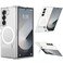 Hiooloon Magnetic for Galaxy Z Fold 7 Case Clear Compatible with MagSafe Builtin 2Way Kickstand Horizontal Vertical Stand Magnetic Slim Fit AntiSlip Rugged Bumper Cover Clear