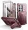 Dexnor for Samsung Galaxy S24 Ultra Case with Builtin Slide Camera Cover Screen Protector KickstandShockproof Rugged Case FullBody Bumper Protective Cover for Galaxy S24 Ultra 2024Maroon Red