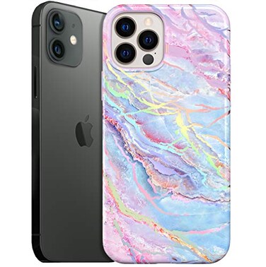 VELVET CAVIAR Compatible with iPhone 1212 Pro Case for Women Cute 10ft Drop Tested Protective Phone Cover Holographic Pink Blue Marble