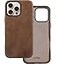 Le Pelle Handcrafted Premium Italian Leather Case for iPhone 16 Pro Max Compatible with Magsafe TwoTone Effect with Unique Patina Over Time Cocoa Brown