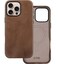 Le Pelle Handcrafted Premium Italian Leather Case for iPhone 16 Pro Max Compatible with Magsafe TwoTone Effect with Unique Patina Over Time Cocoa Brown