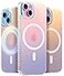 LONLI Hue for iPhone 15 Plus Case Dynamic PrismGlow ColorShift Iridescent Phone Cover Slim ShockAbsorbing Compatible with MagSafe Magnetic Wireless Charging