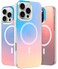 LONLI Hue for iPhone 16 Pro Case Dynamic PrismGlow ColorShift Iridescent Phone Cover Slim ShockAbsorbing Compatible with MagSafe Magnetic Wireless Charging