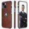 LOHASIC for iPhone 14 Plus Case Leather Soft Classic Designer Cover with Logo Cutout Slim Aesthetic Minimalist i Phone 14 Plus Case Thin Elegant Cover para iPhone 14 Plus for Men Women Brown