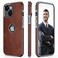 LOHASIC for iPhone 14 Plus Case Leather Soft Classic Designer Cover with Logo Cutout Slim Aesthetic Minimalist i Phone 14 Plus Case Thin Elegant Cover para iPhone 14 Plus for Men Women Brown