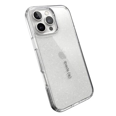 Speck Clear iPhone 16 Pro Max Case Slim GemShell ClearPlatinum Glitter