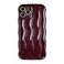 Caseative for iPhone 12 Pro CaseWater Ripple Pattern Curly Wave Frame Soft Phone Case Wine Red