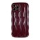 Caseative for iPhone 12 Pro CaseWater Ripple Pattern Curly Wave Frame Soft Phone Case Wine Red