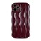 Caseative for iPhone 12 Pro CaseWater Ripple Pattern Curly Wave Frame Soft Phone Case Wine Red