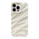Caseative for iPhone 14 Pro Max CaseWater Ripple Pattern Curly Wave Shape Soft Phone Case White