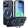 CASEKOO Patented 360 Spin Magnetic Stand for iPhone 14 Pro Max Case Military Drop Protection NonSlip Edge Compatible with MagSafe Matte Shockproof Slim for 14 ProMax Case 67 Black