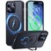 CASEKOO Patented 360 Spin Magnetic Stand for iPhone 14 Pro Max Case Military Drop Protection NonSlip Edge Compatible with MagSafe Matte Shockproof Slim for 14 ProMax Case 67 Black