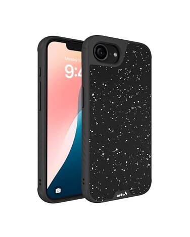 Mous for iPhone 17e iPhone 16e Case 2025 MagSafe Compatible Limitless 60 Black Speckled Fabric Protective Shockproof Phone Cover