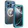 Lanhiem Magnetic for iPhone 16 Pro Max Case IP68 Waterproof Dustproof Case Compatible with Magsafe Builtin Screen Protector Full Body Heavy Duty Rugged Phone Cover 69 inch BlueClear