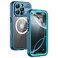 Lanhiem Magnetic for iPhone 16 Pro Max Case IP68 Waterproof Dustproof Case Compatible with Magsafe Builtin Screen Protector Full Body Heavy Duty Rugged Phone Cover 69 inch BlueClear