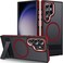 MALEWOLF Magnetic for Samsung Galaxy S22 Ultra Case with 3 Stand Ways Invisible Stand ColorBlocked with AntiSlip Edge AntiDrop Shockproof Slim Phone Case for Galaxy S22 Ultra 68 BlackRed