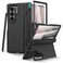 VEGO for ZFold7Case Builtin Screen Protector S Pen Holder Invisible KickstandHinge Protection Support Wireless Charging FullBody Shockproof AntiSlip Hard Case for Samsung Z Fold 7Black