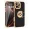 Fingic for iPhone 16 Pro Max Casewith 360Rotatable Ring HolderSupport Magnetic Car MountShiny Plating Gold Slim Thin Soft TPU Bumper Shockproof Case for iPhone 16 Pro Max for Women Men2024Black