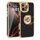 Fingic for iPhone 16 Pro Max Casewith 360Rotatable Ring HolderSupport Magnetic Car MountShiny Plating Gold Slim Thin Soft TPU Bumper Shockproof Case for iPhone 16 Pro Max for Women Men2024Black